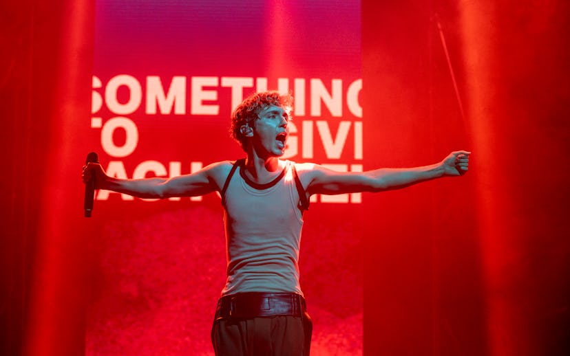 LISBON, PORTUGAL - MAY 29: Troye Sivan performs on stage during the opening night of the World Tour ...