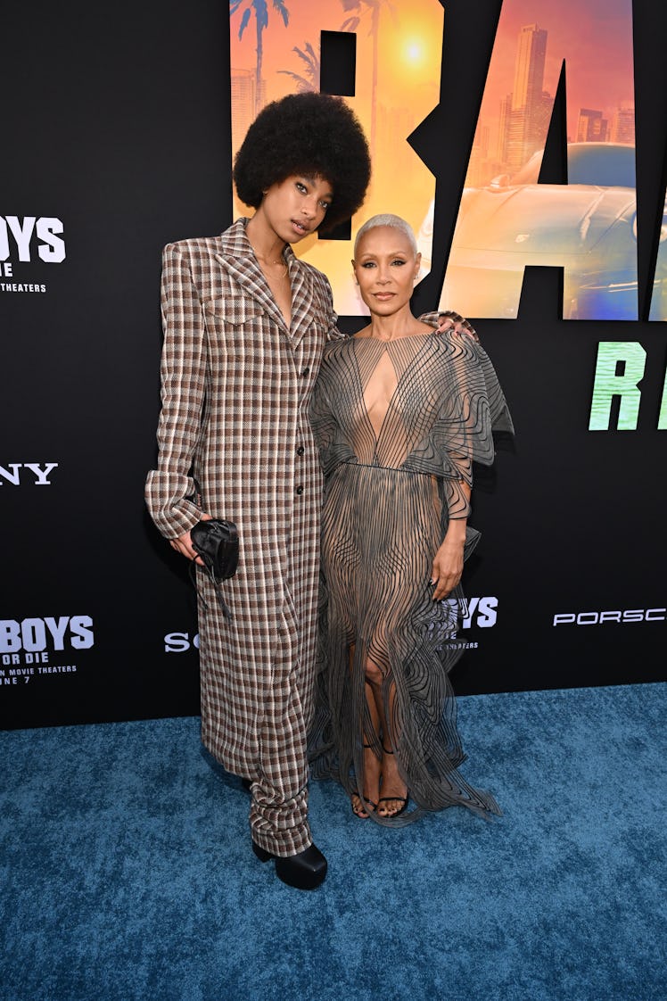 Willow Smith (L) and Jada Pinkett Smith attend the Los Angeles Premiere of Columbia Pictures' "Bad B...