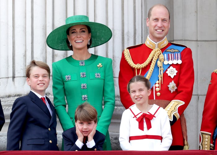 LONDON, ENGLAND - JUNE 17: Prince William, Prince of Wales, Prince Louis of Wales, Catherine, Prince...