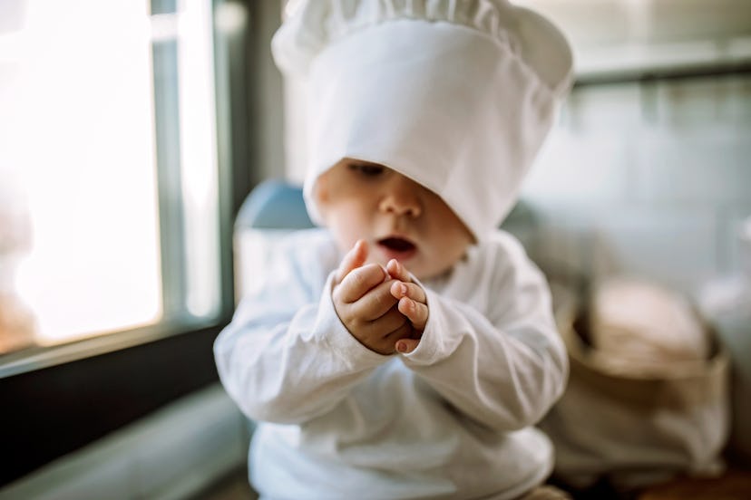 A baby in a chef hat was named with a list of food-inspired girl names
