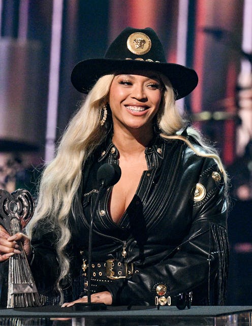 Beyoncé accepts the Innovator Award at the 2024 iHeartRadio Music Awards held at the Dolby Theatre o...