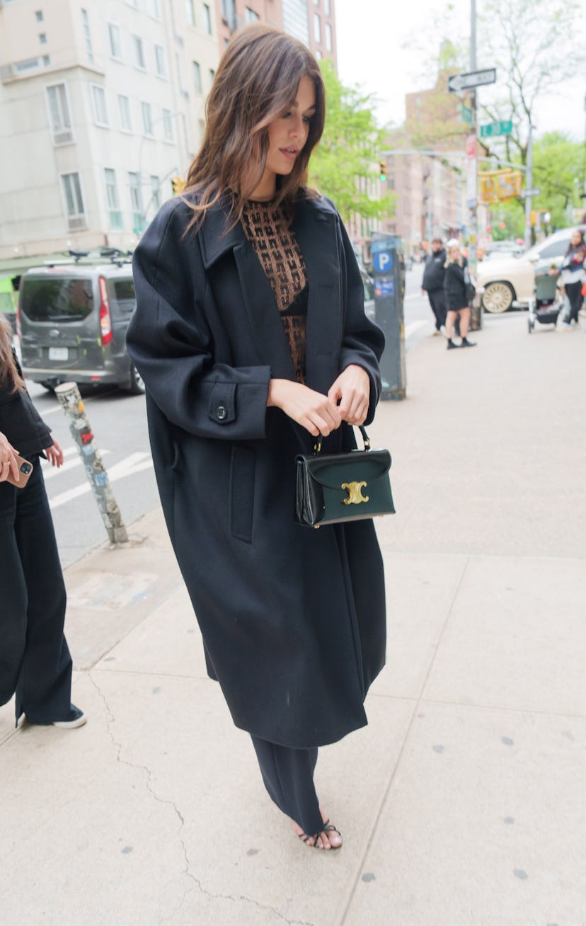 NEW YORK, NEW YORK - MAY 4: Kaia Gerber is seen on May 3, 2024 in New York City.  (Photo by Gotham/…