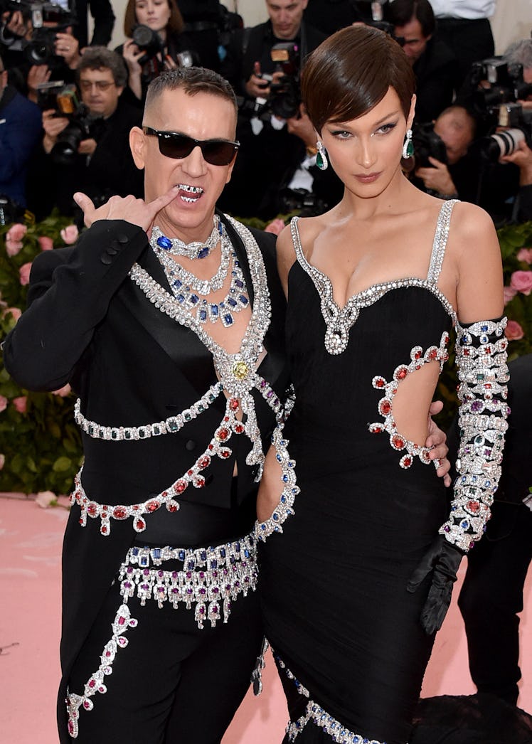 Bella Hadid and Jeremy Scott attend The 2019 Met Gala Celebrating Camp: Notes on Fashion