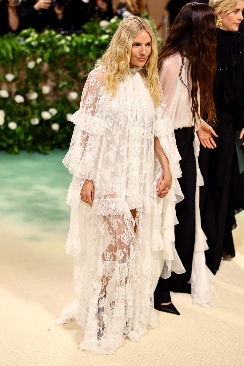 NEW YORK, NEW YORK - MAY 06: Sienna Miller attends The 2024 Met Gala Celebrating "Sleeping Beauties:...