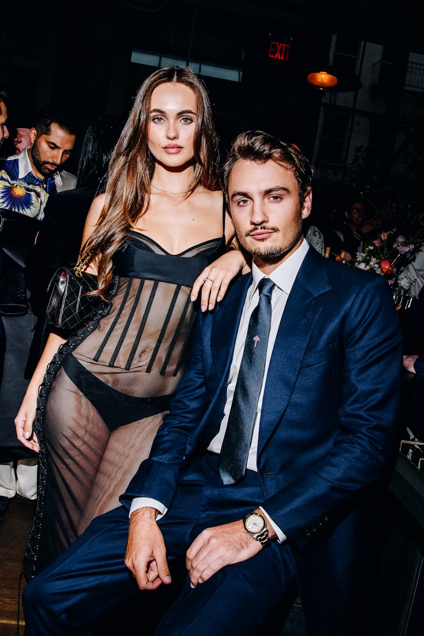 Lily Easton and Brandon Thomas Lee at the Monse Maison Pre-Met Cocktail Celebration held at La Merce...