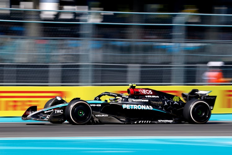 MIAMI GARDENS, FL - MAY 05: Mercedes AMG Petronas F1 Team driver Lewis Hamilton #44 of United Kingdo...