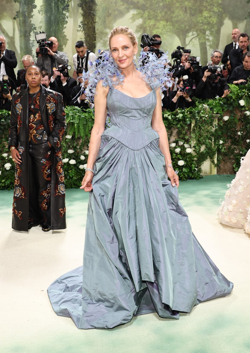NEW YORK, NEW YORK - MAY 06: Uma Thurman attends The 2024 Met Gala Celebrating "Sleeping Beauties: R...