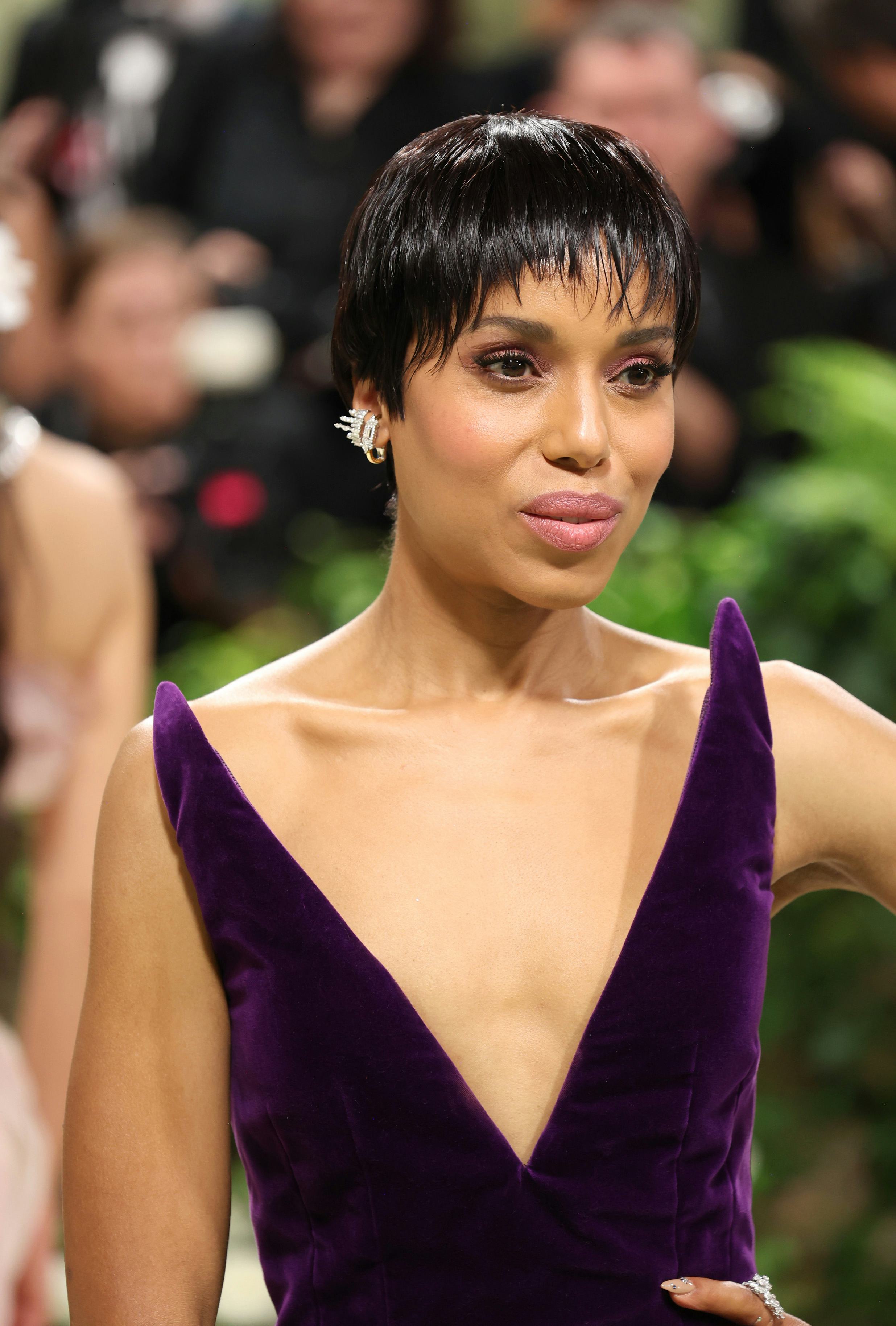 Kerry Washington wore rose gold makeup to the 2024 Met Gala.