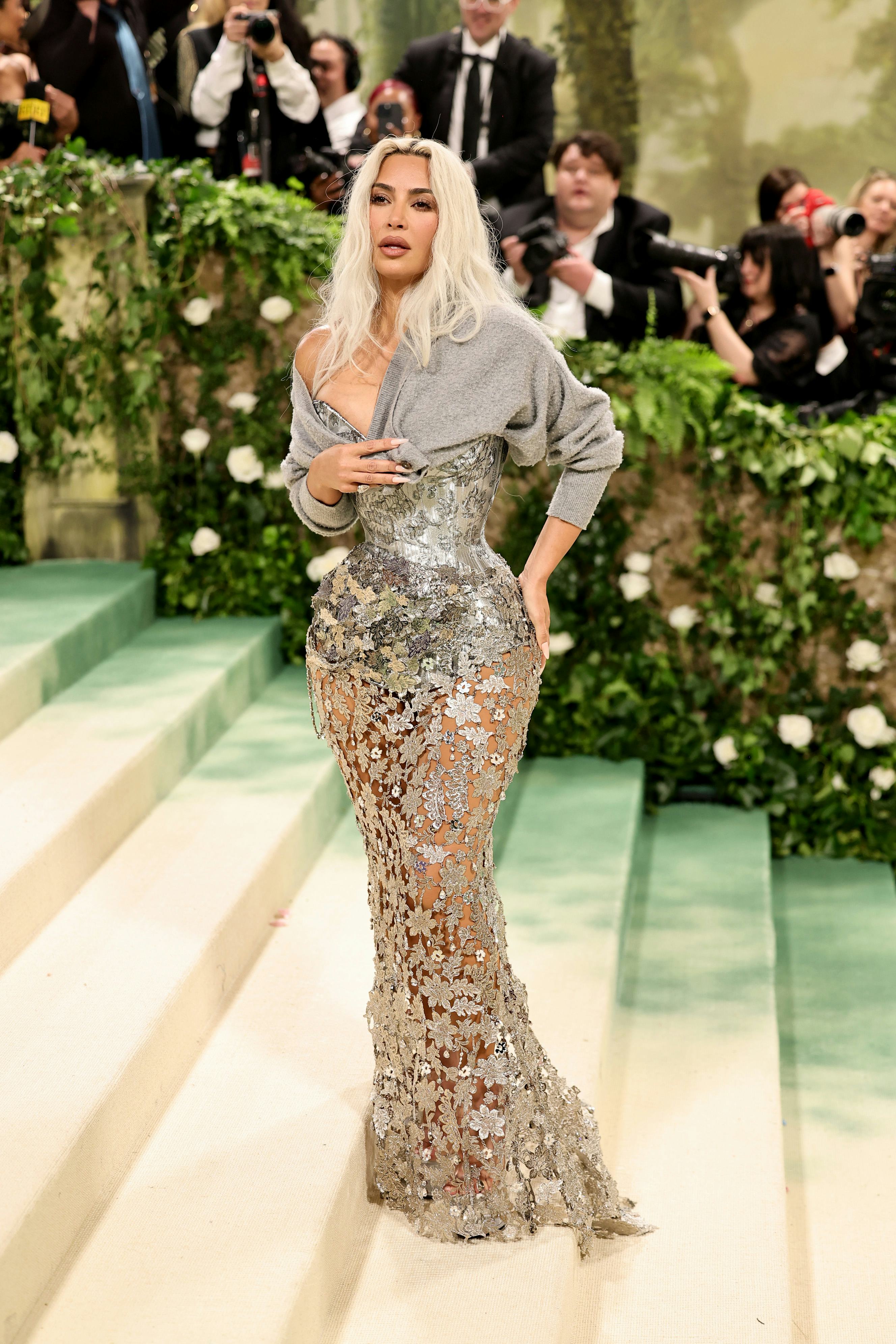 Kim Kardashian arrives at the 2024 Met Gala at the Metropolitan Museum of Art.
