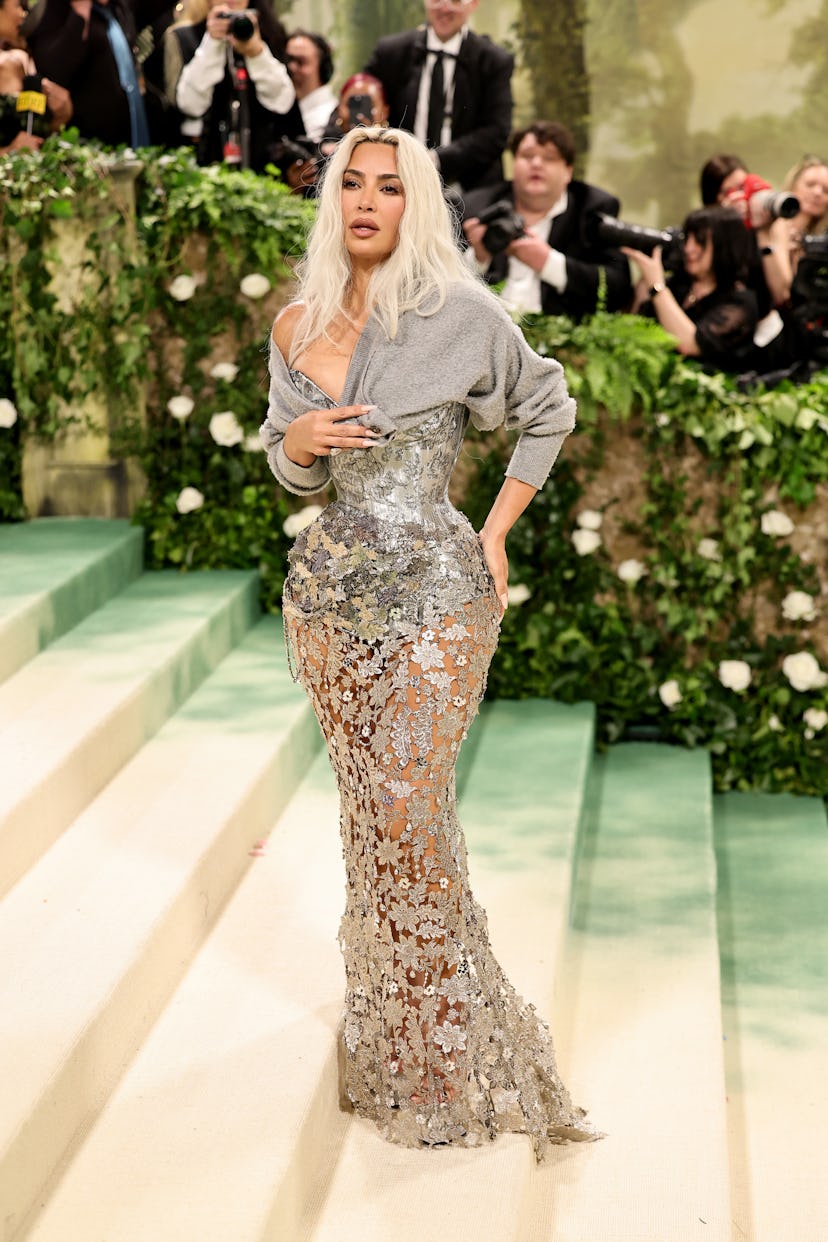 Kim Kardashian arrives at the 2024 Met Gala at the Metropolitan Museum of Art.
