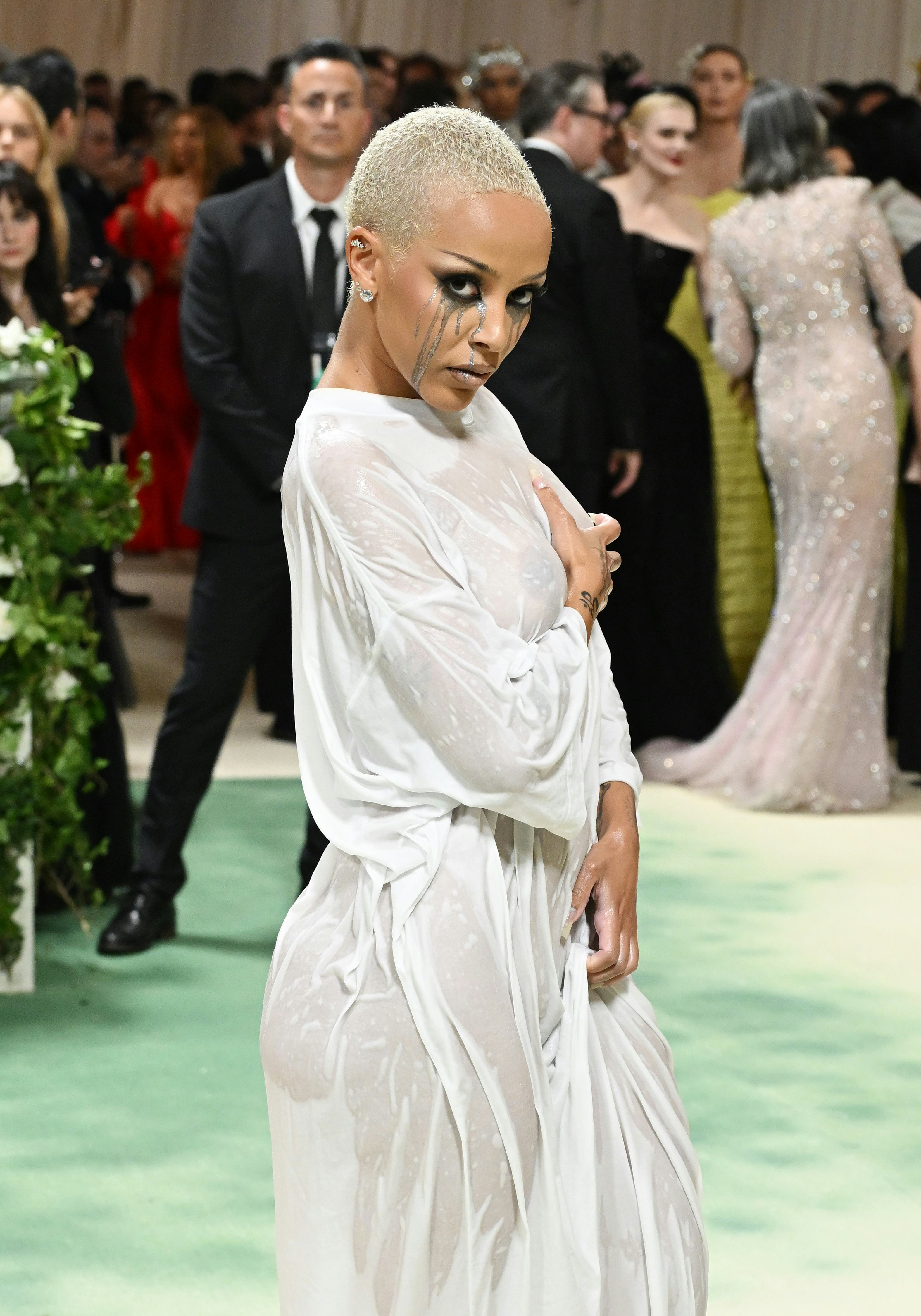 Doja Cat rocked metallic tears at the 2024 Met Gala.