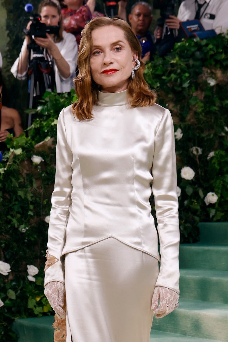 NEW YORK, NEW YORK - MAY 06: Isabelle Huppert attends the 2024 Costume Institute Benefit for "Sleepi...