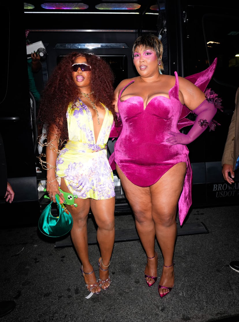 NEW YORK, NEW YORK - MAY 6: SZA and Lizzo are seen at a Met Gala after party on May 6, 2024 in New ...