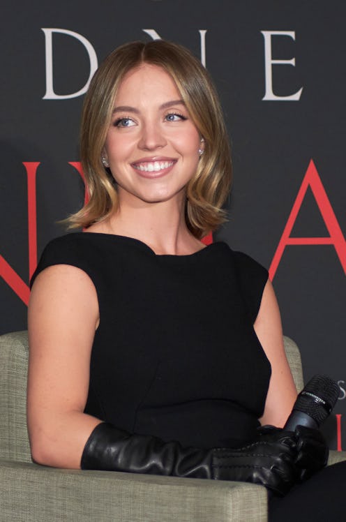 Sydney Sweeney deconstructed trench coat midi dress Rokh