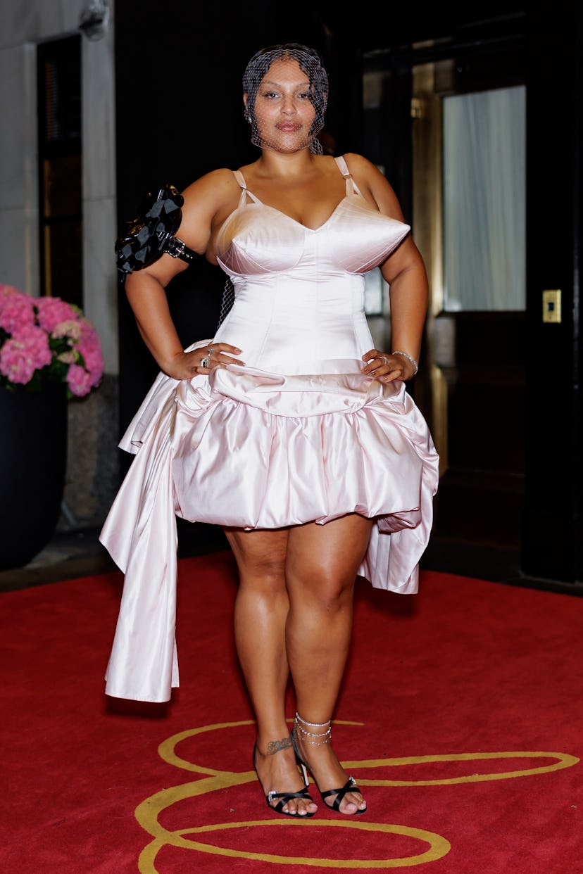 Paloma Elsesser leaves the Mark Hotel for the Met Gala after party