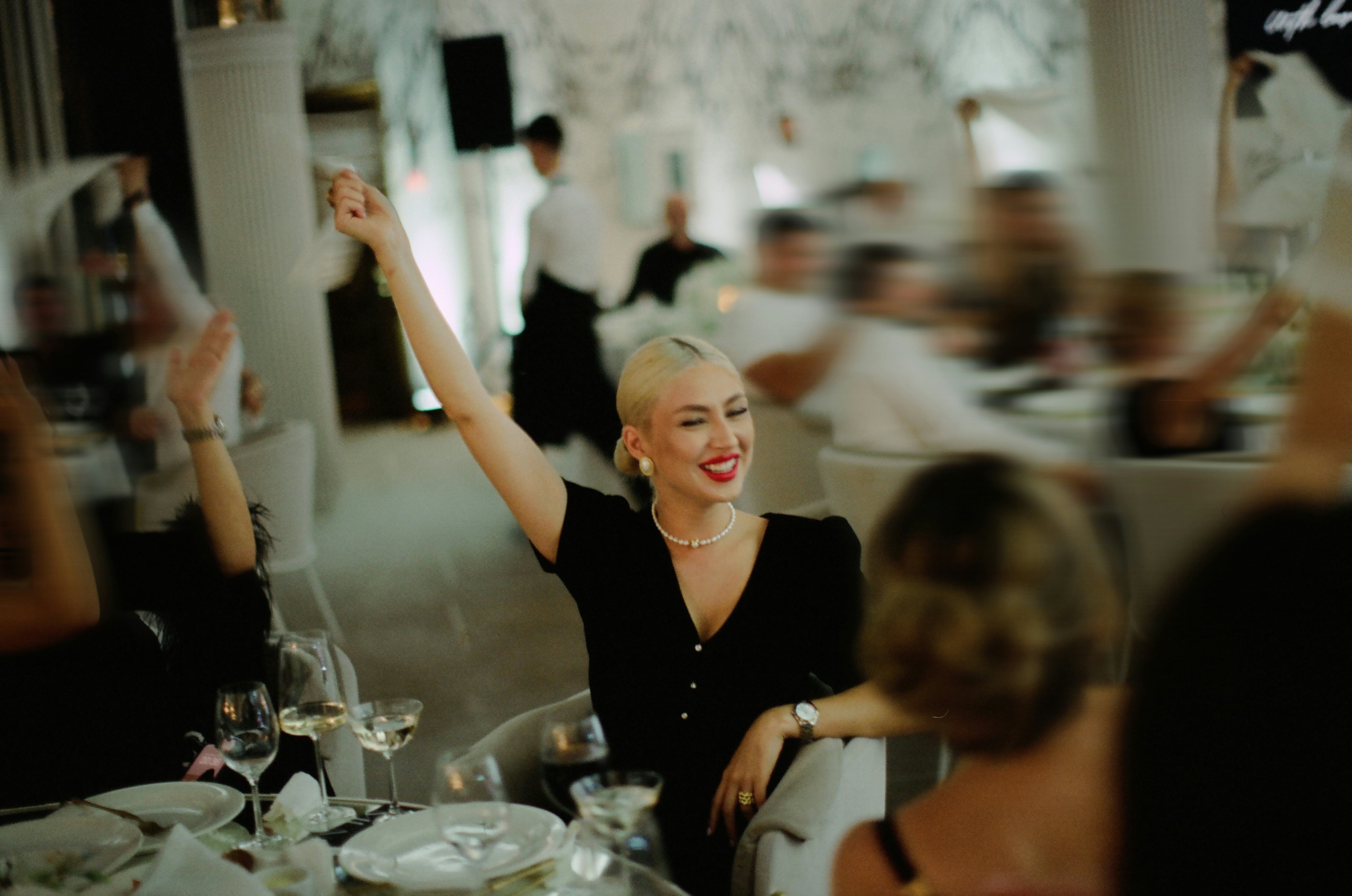 A woman manifested her dream dinner party using positive vibes quotes