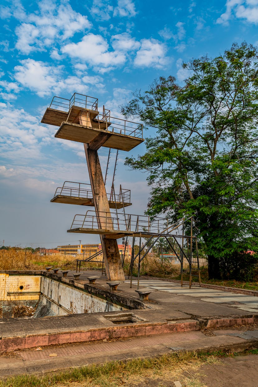 abandoned public swimming pool Abandoned public swimming pool, Luena, Moxico, Angola, Africa