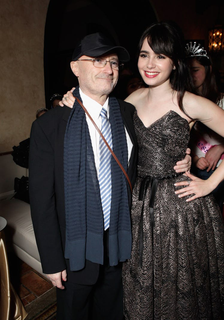  Musician Phil Collins and Actress Lily Collins attend the after party for Relativity Media's "Mirro...