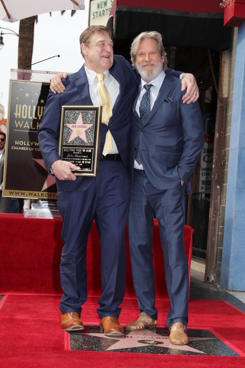 John Goodman and Jeff Bridges seen at the ceremony honoring John Goodman with a star at the Hollywood Wa...
