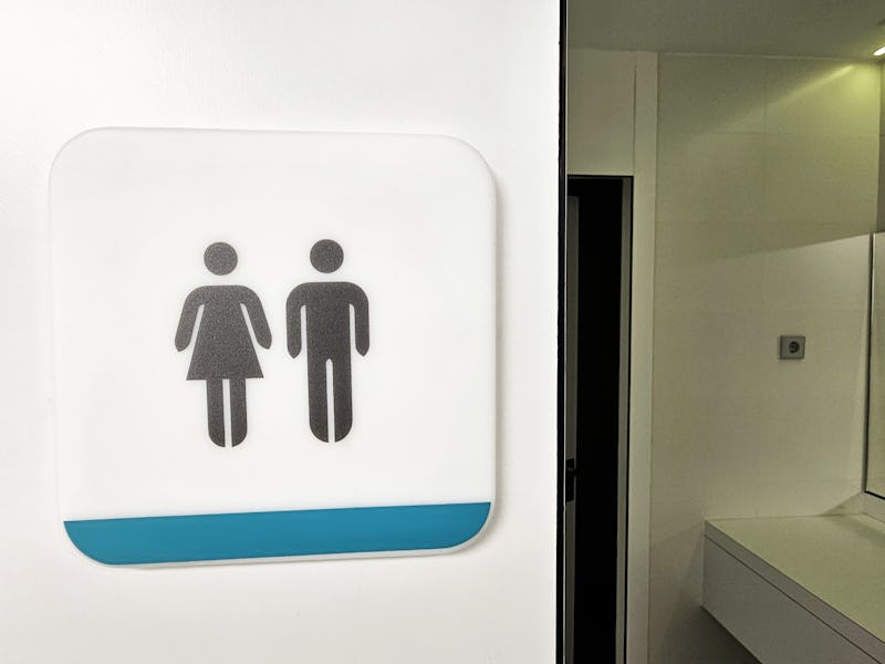 unisex bathroom poster in a hospital.unisex bathroom concept
