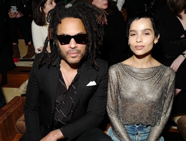Lenny Kravitz and Zoe Kravitz in the front row.