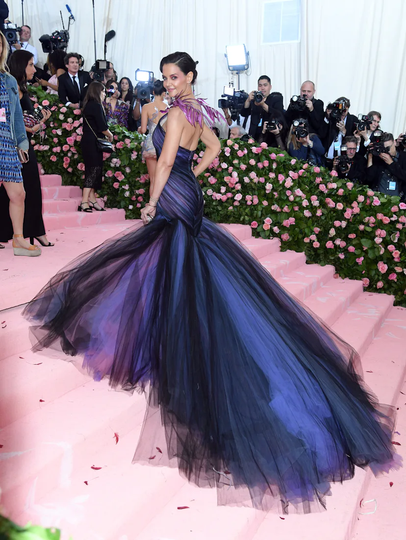 katie holmes purple dress Katie Holmes & Jamie Foxx's 2019 Met Gala Debut Was So Stylish