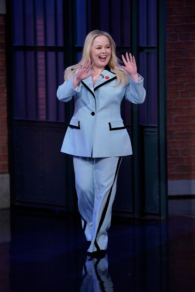 Actress Nicola Coughlan arrives to the Late Night show With Seth Meyers in New York City.