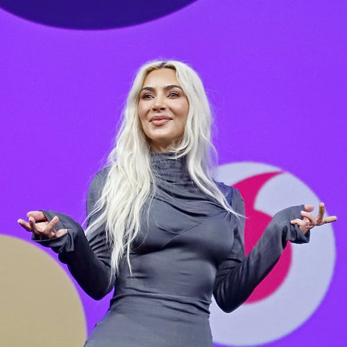 HAMBURG, GERMANY - MAY 07: Kim Kardashian, Kai Pflaume on stage during the OMR Festival 2024 on May …