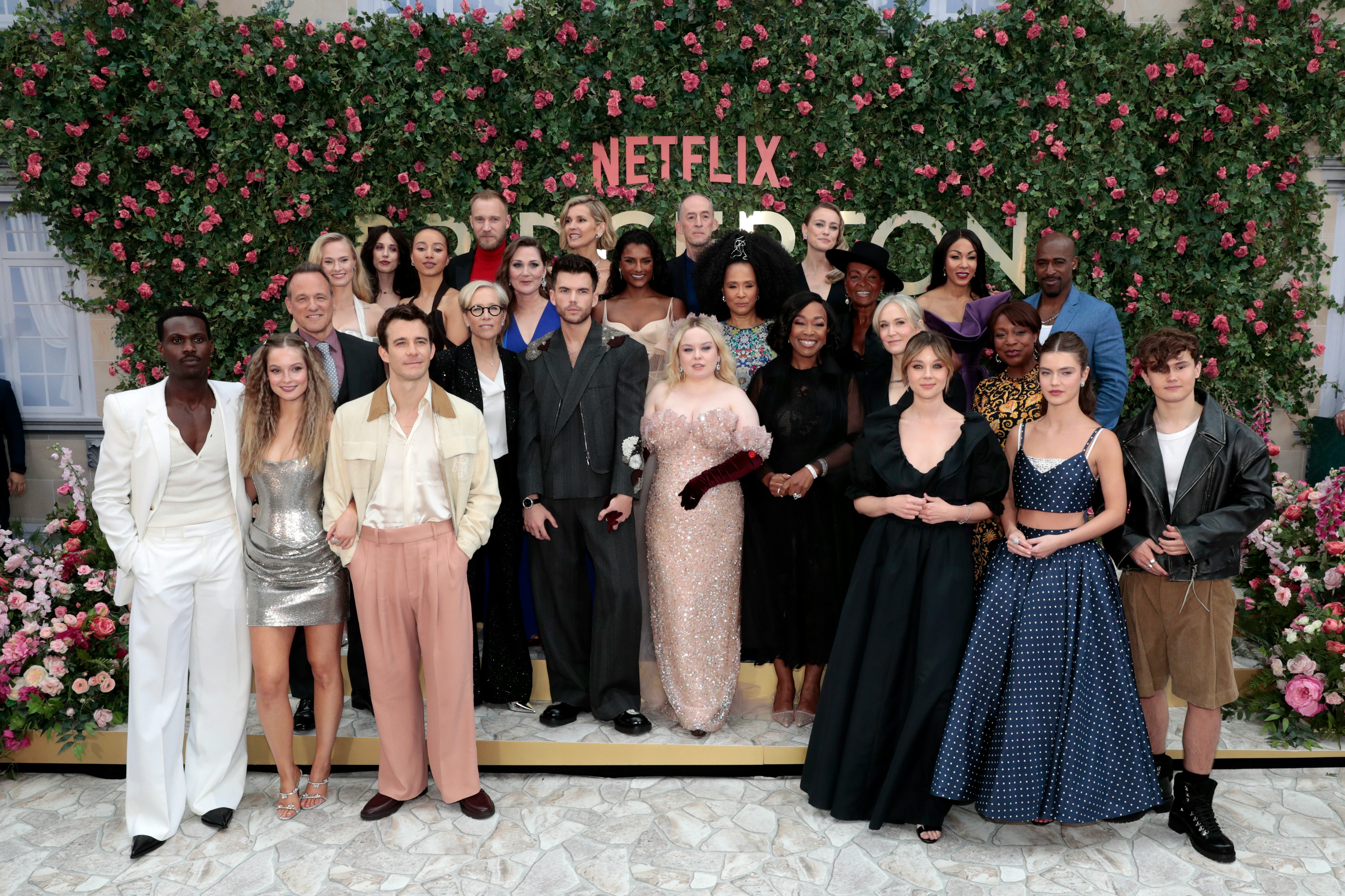The Bridgerton cast at the Season 3, Part 2 premiere.