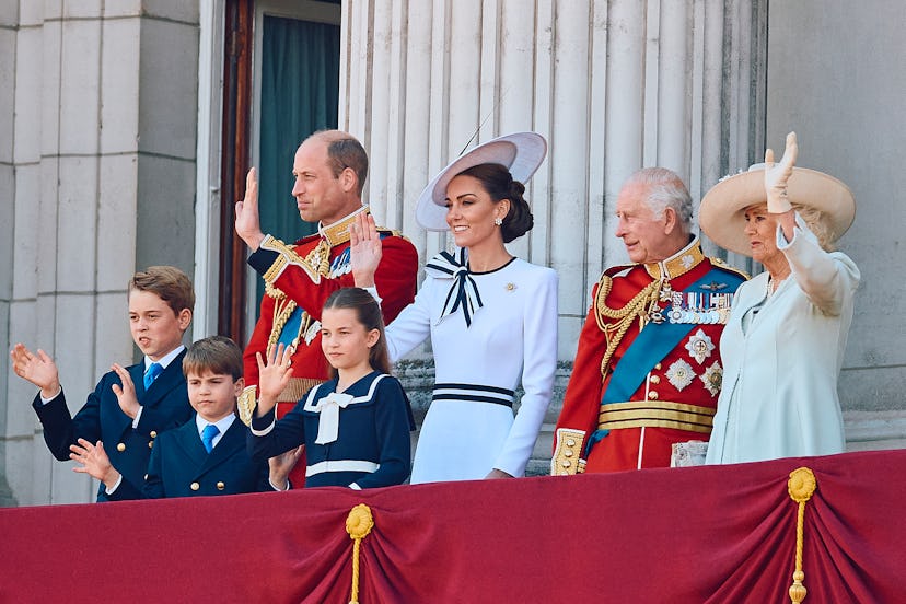 Prince William and Kate Middleton with their children at Trooping the Colour.