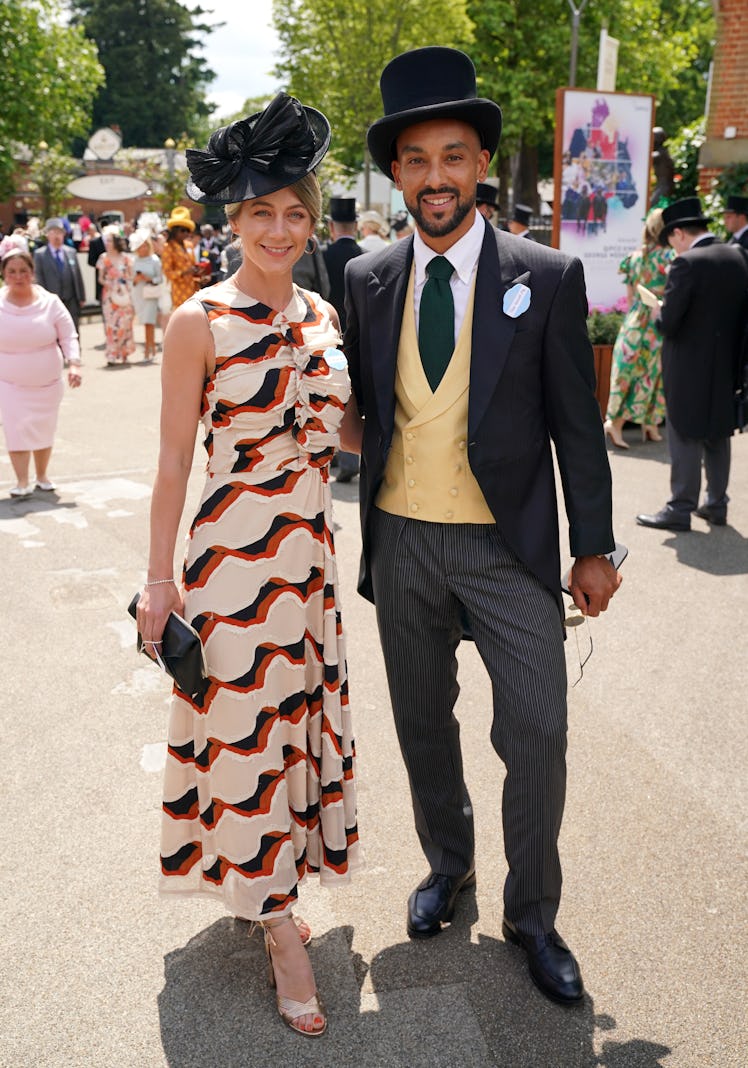 Melanie Walcott and Theo Walcott on day one of Royal Ascot at Ascot Racecourse, Berkshire. Picture d...