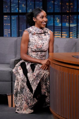 Actress Ayo Edebiri during an interview with host Seth Meyers on  June 17, 2024.