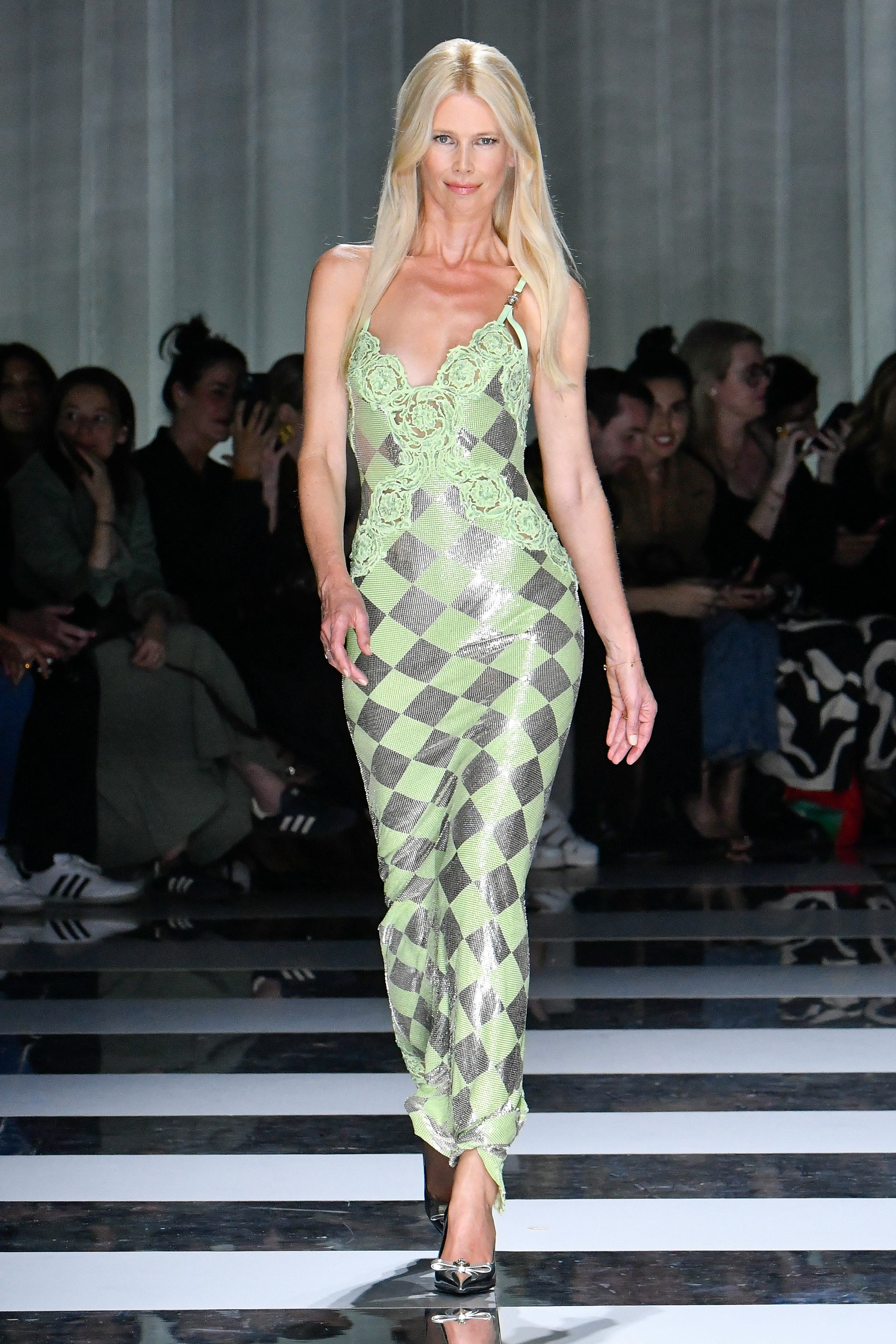 Claudia Schiffer walks the runway during the Versace Ready to Wear Spring/Summer 2024 fashion show a&hellip;