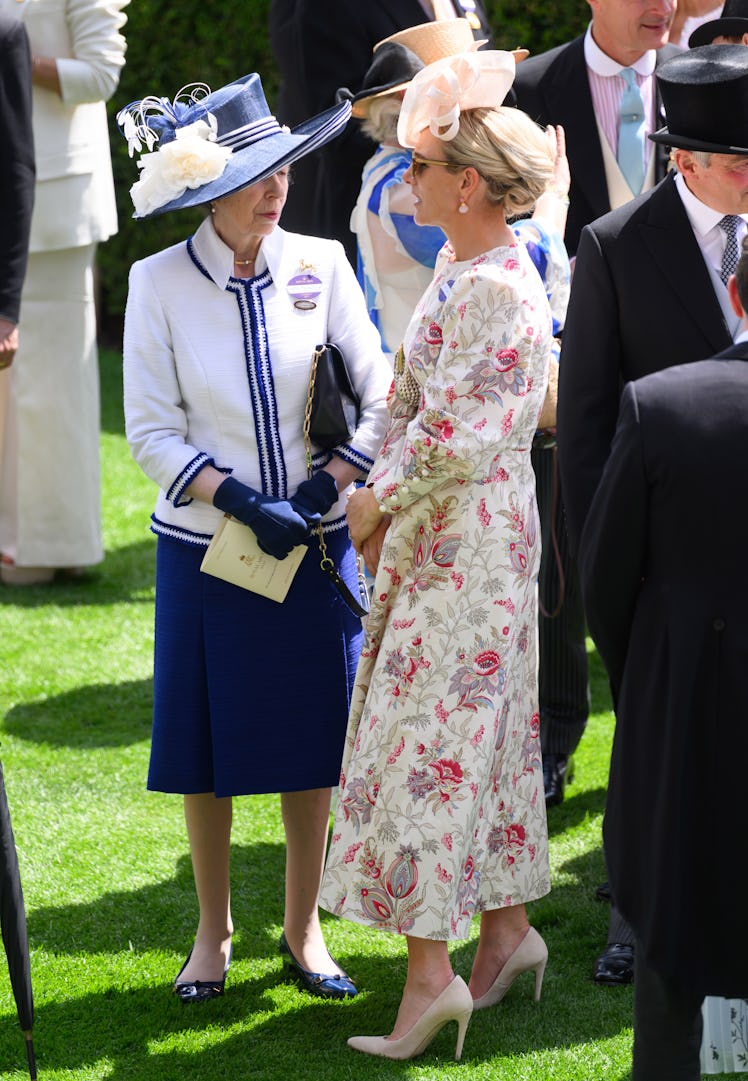 Anne, Princess Royal and Zara Tindall attend day two of Royal Ascot 2024 at Ascot Racecourse on June...