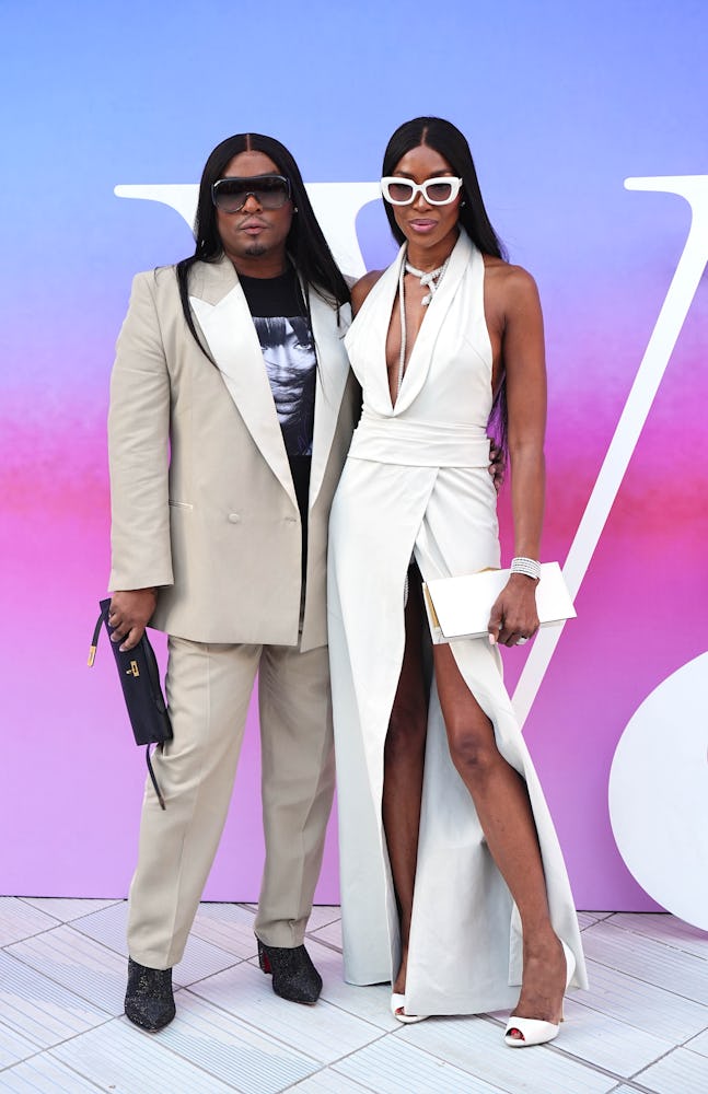 Law Roach and Naomi Campbell arriving at the V&A Summer Party celebrating the NAOMI: In Fashion exhi...