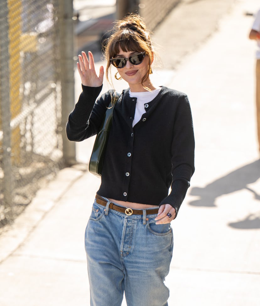 LOS ANGELES, CA - JUNE 19: Dakota Johnson is seen at "Jimmy Kimmel Live!" on June 19, 2024 in Los An...