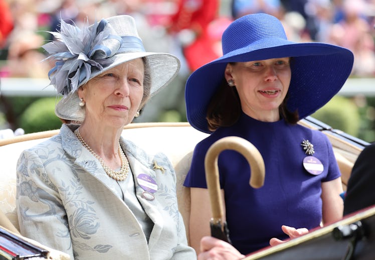 Anne, Princess Royal and Lady Sarah Chatto attend day three of Royal Ascot 2024 at Ascot Racecourse ...