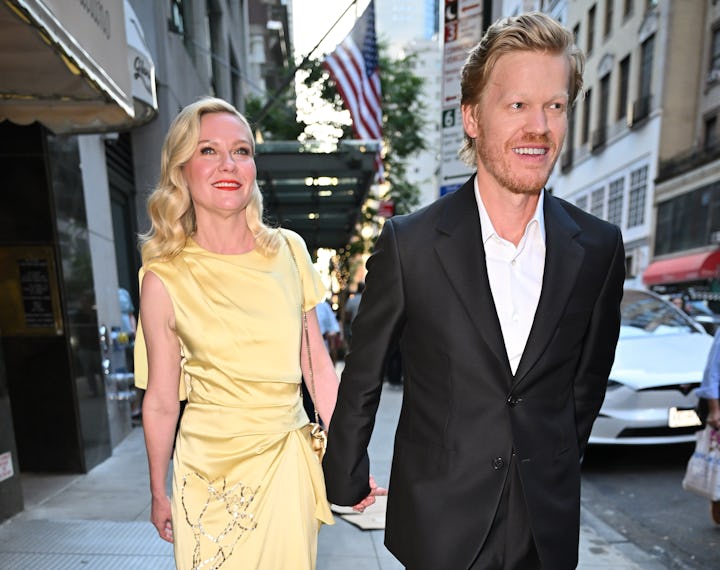 NEW YORK, NEW YORK - JUNE 20: Kirsten Dunst and Jesse Plemons leave The Whitby Hotel on June 20, 202...