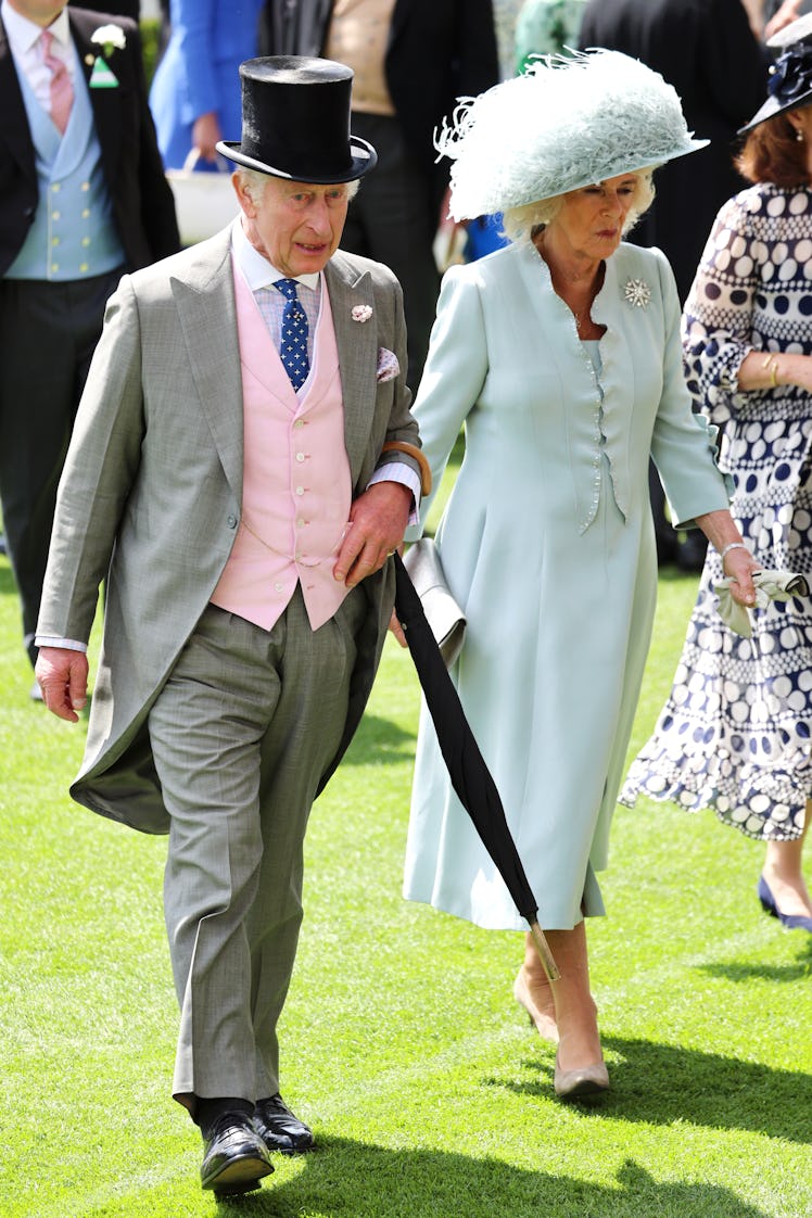 King Charles III and Queen Camilla  attend day four of Royal Ascot 2024 at Ascot Racecourse on June ...