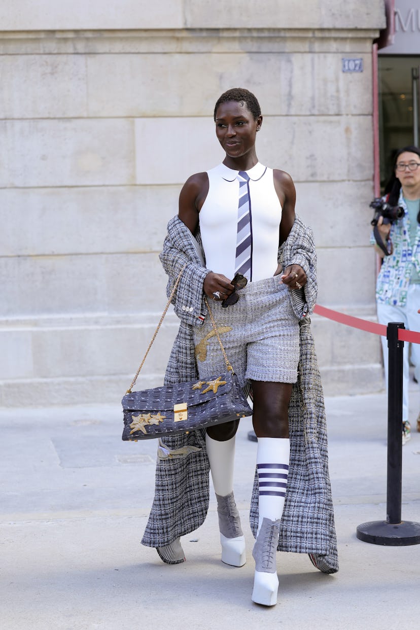 PARIS, FRANCE - JUNE 24: Jodie Turner-Smith attends the Thom Browne Haute Couture Fall/Winter 2024-2...
