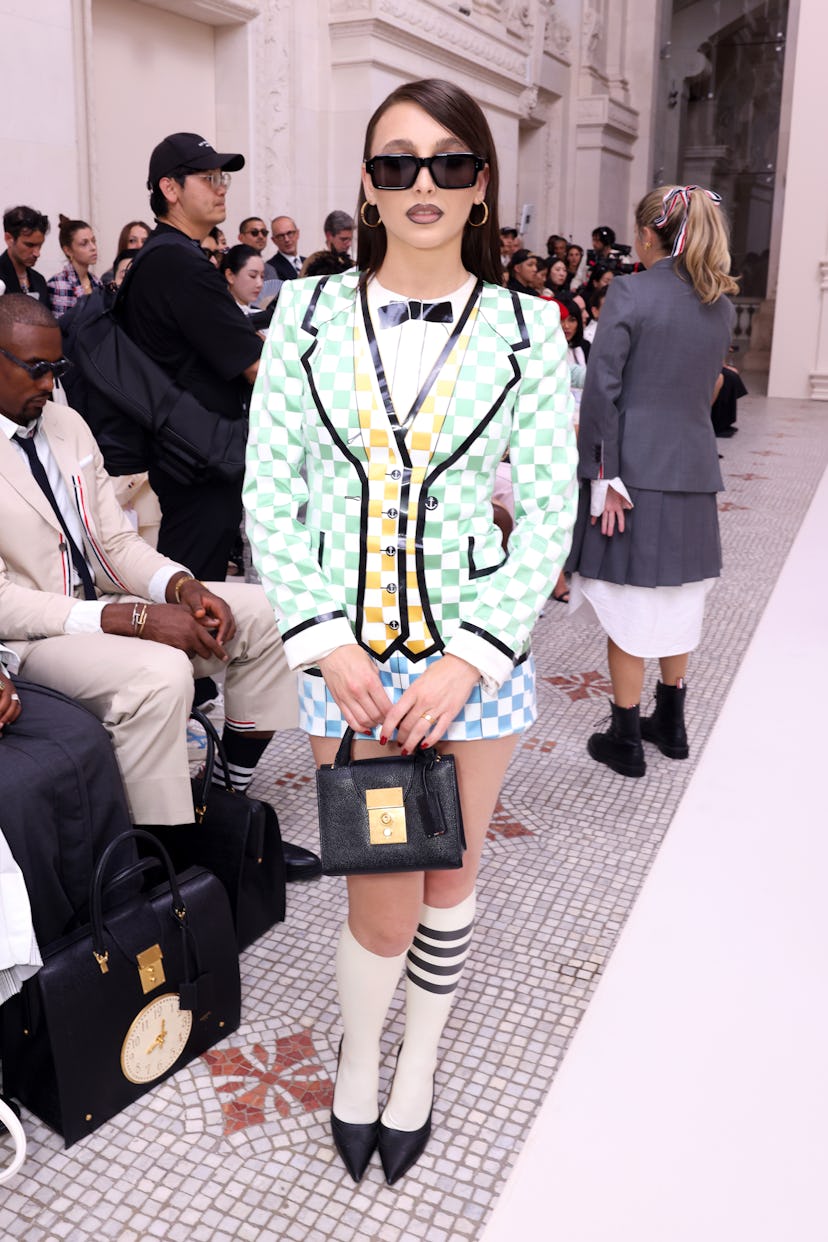 Emma Chamberlain at the Thom Browne Haute Couture Fall/Winter 2024 show