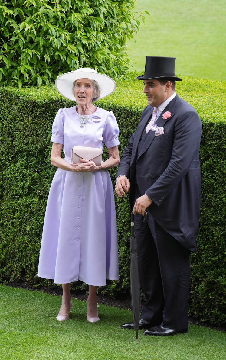 Sheikh Hamad bin Abdullah Al Thani and Lady Charles Spencer-Churchill during day five of Royal Ascot...