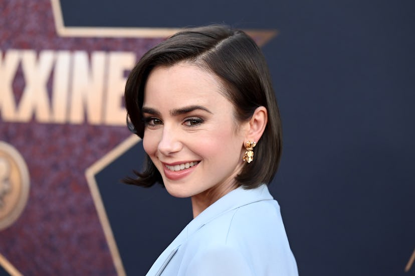Lily Collins at the premiere of “MaXXXine” held at TCL Chinese Theatre on June 24, 2024 in Los Angel…