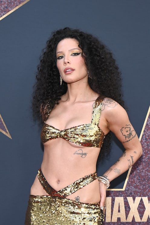 Halsey attends the World Premiere Of A24's "MAXXXINE" at TCL Chinese Theatre on June 24, 2024 in Hol...