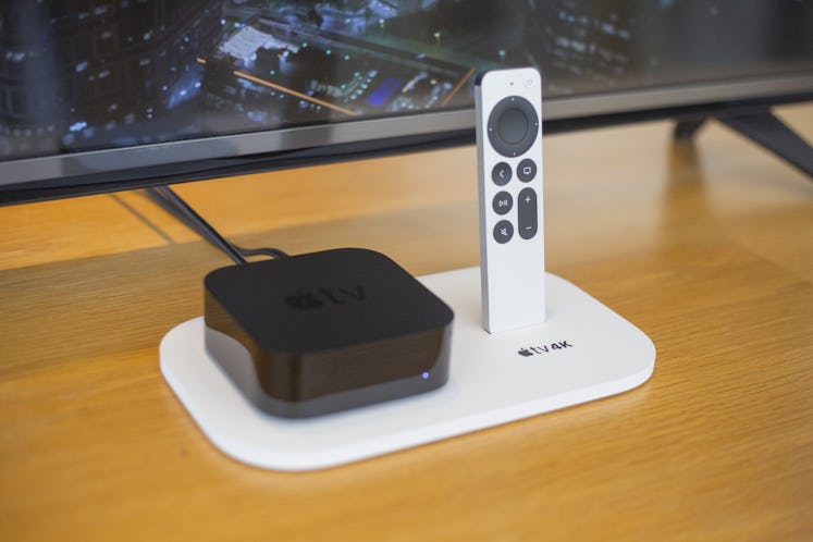 An Apple Inc. TV 4K on display at an Apple store in Palo Alto, California, U.S., on Friday, May 21, ...