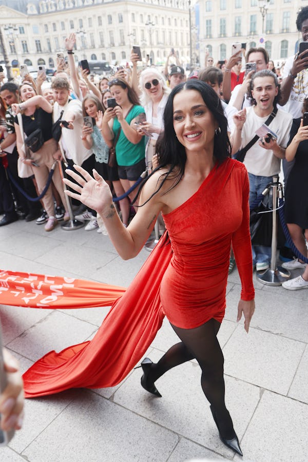 Katy Perry haute couture fashion week red dress
