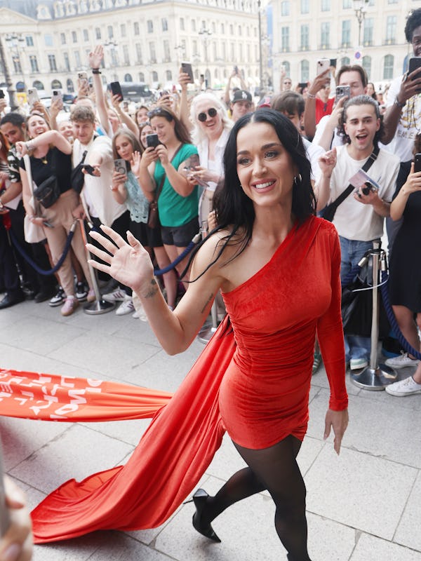 Katy Perry haute couture fashion week red dress
