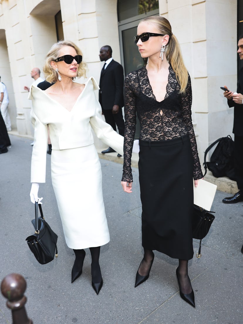 PARIS, FRANCE - JUNE 26: Naomi Watts and Kai Schreiber attend the Balenciaga 53rd Couture Collection...