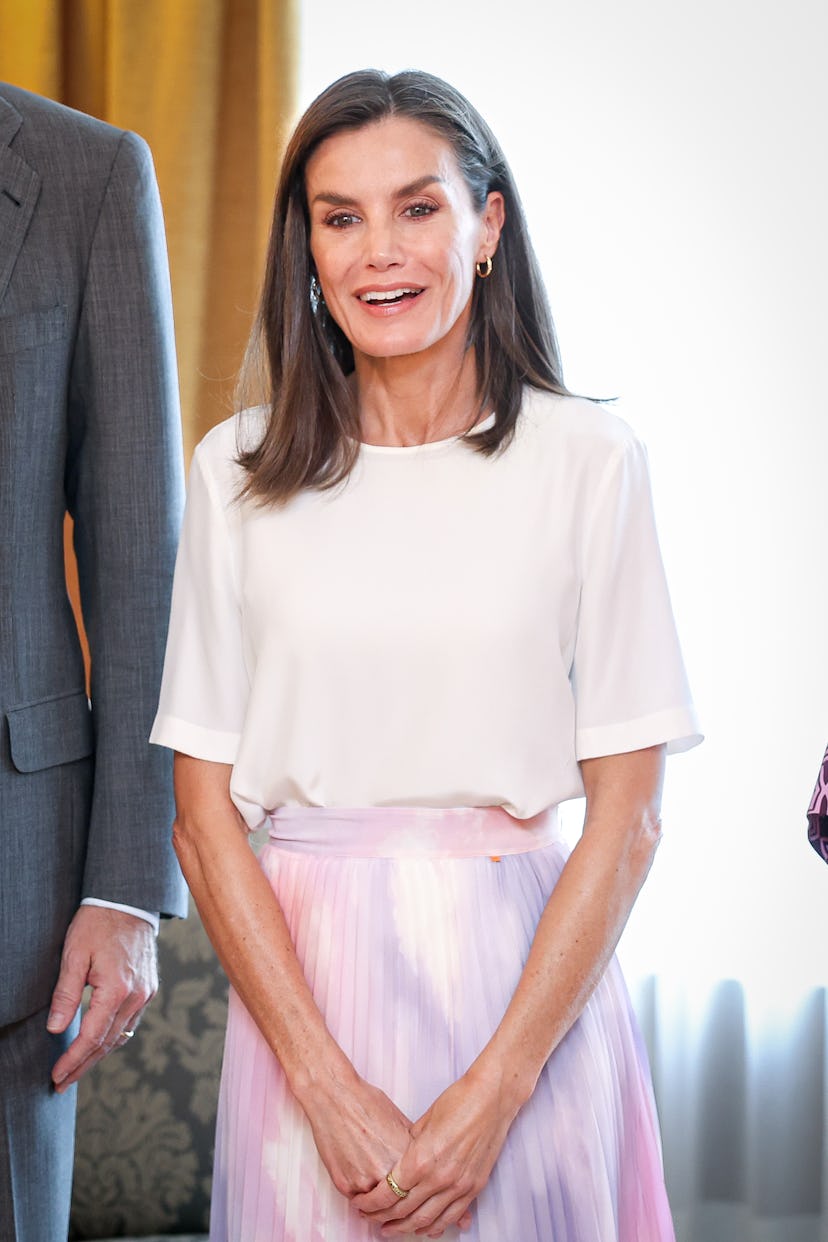 Queen Letizia of Spain receives Charles H. Rivkin, president of Motion Pictures Association, at Zarz...