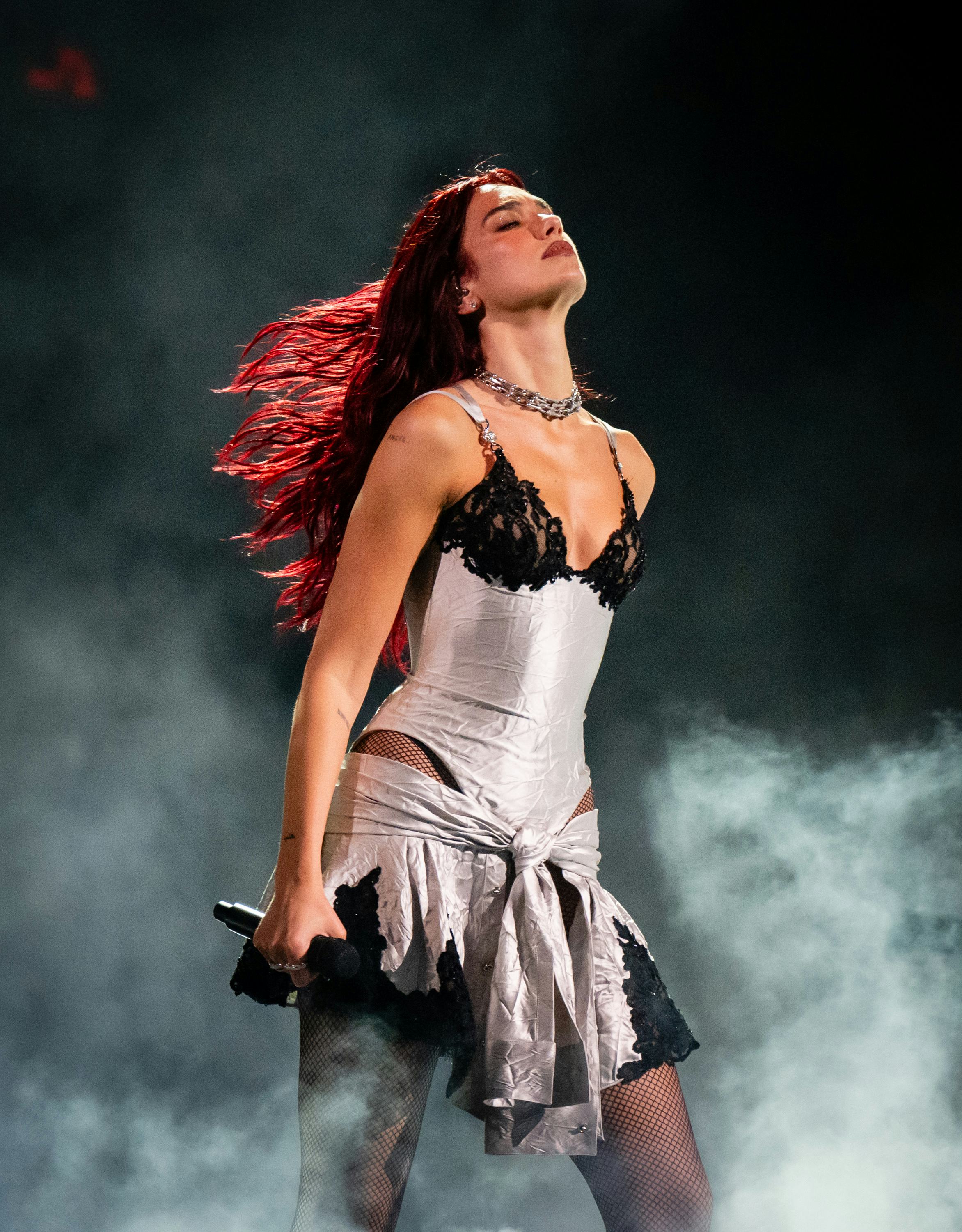 One of Dua Lipa&rsquo;s outfits at the Glastonbury Festival was a slip dress.